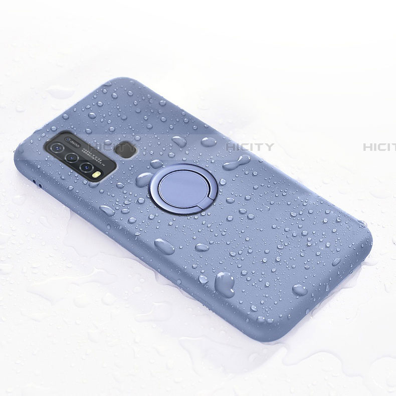 Custodia Silicone Ultra Sottile Morbida Cover con Magnetico Anello Supporto A03 per Vivo Y50