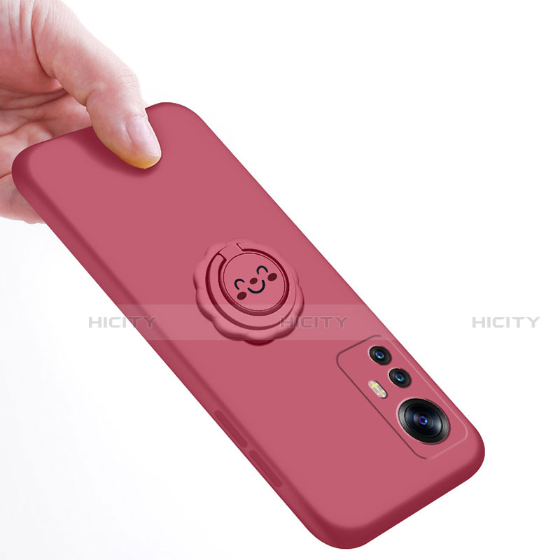 Custodia Silicone Ultra Sottile Morbida Cover con Magnetico Anello Supporto A03 per Xiaomi Mi 12 5G