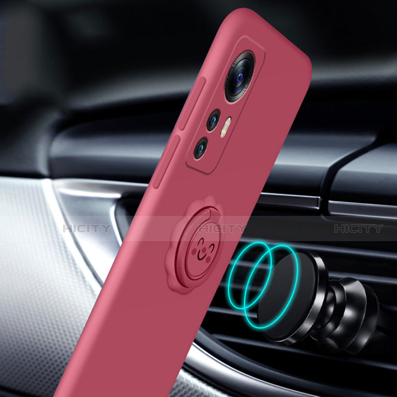 Custodia Silicone Ultra Sottile Morbida Cover con Magnetico Anello Supporto A03 per Xiaomi Mi 12 5G