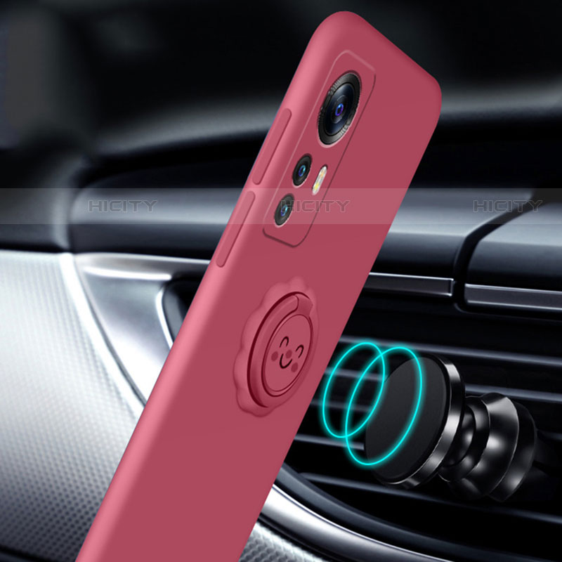 Custodia Silicone Ultra Sottile Morbida Cover con Magnetico Anello Supporto A03 per Xiaomi Mi 12X 5G