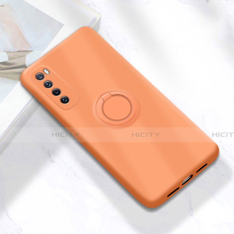 Custodia Silicone Ultra Sottile Morbida Cover con Magnetico Anello Supporto A04 per Huawei Nova 7 5G