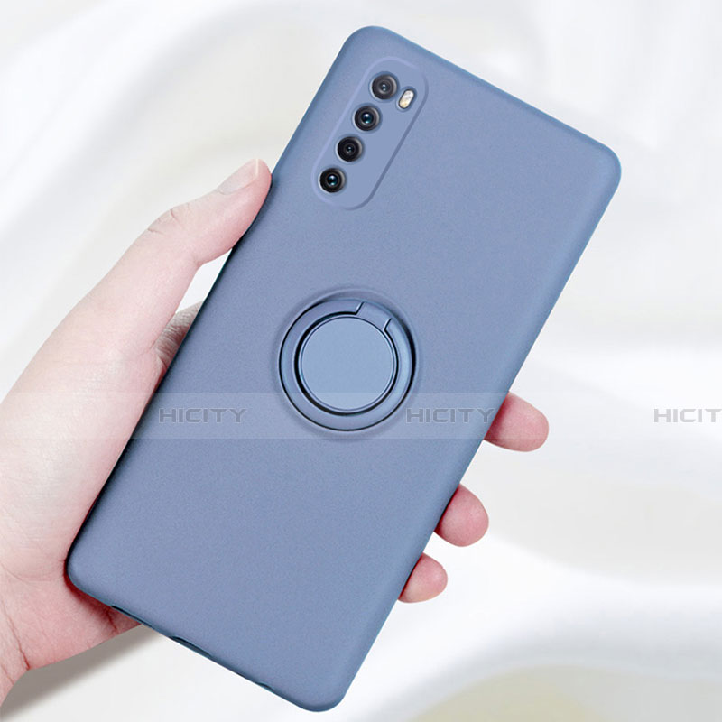 Custodia Silicone Ultra Sottile Morbida Cover con Magnetico Anello Supporto A04 per Huawei Nova 7 5G