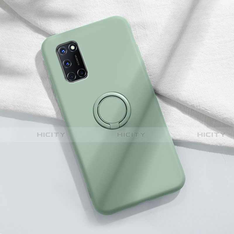 Custodia Silicone Ultra Sottile Morbida Cover con Magnetico Anello Supporto A04 per Oppo A72