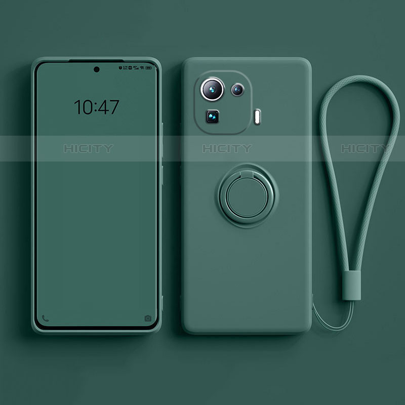 Custodia Silicone Ultra Sottile Morbida Cover con Magnetico Anello Supporto A04 per Xiaomi Mi 11 Pro 5G