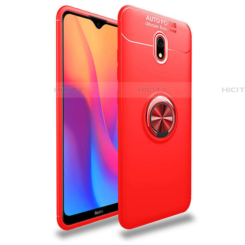 Custodia Silicone Ultra Sottile Morbida Cover con Magnetico Anello Supporto A04 per Xiaomi Redmi 8A