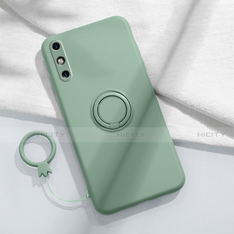 Custodia Silicone Ultra Sottile Morbida Cover con Magnetico Anello Supporto A05 per Huawei Enjoy 10e