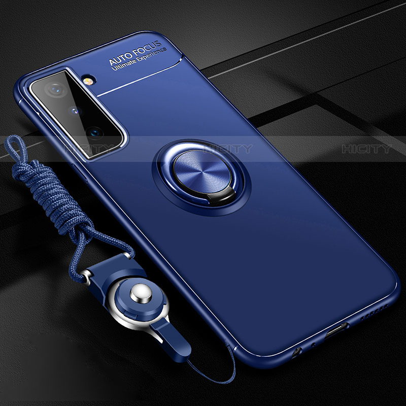 Custodia Silicone Ultra Sottile Morbida Cover con Magnetico Anello Supporto A05 per Samsung Galaxy S21 5G