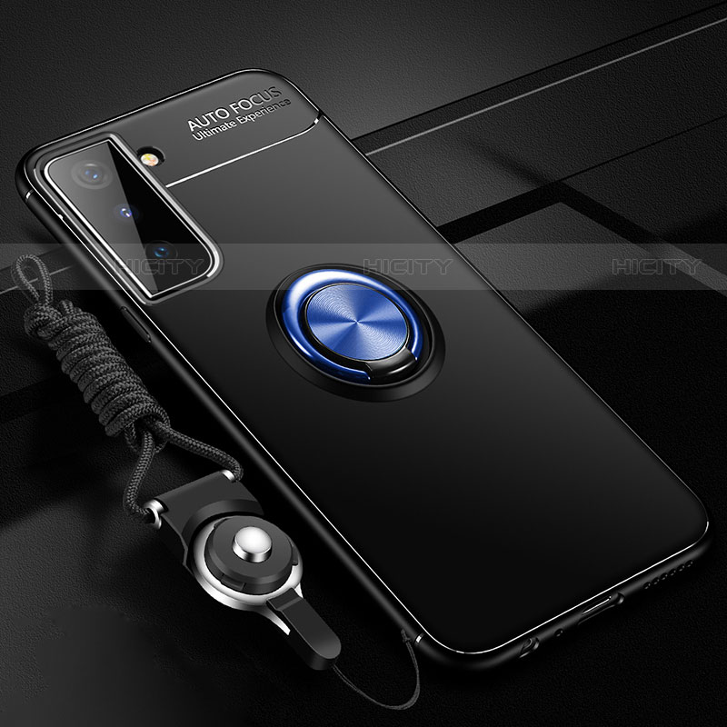 Custodia Silicone Ultra Sottile Morbida Cover con Magnetico Anello Supporto A05 per Samsung Galaxy S23 Plus 5G Blu e Nero