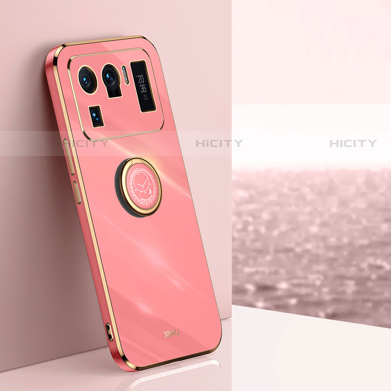 Custodia Silicone Ultra Sottile Morbida Cover con Magnetico Anello Supporto A06 per Xiaomi Mi 11 Ultra 5G