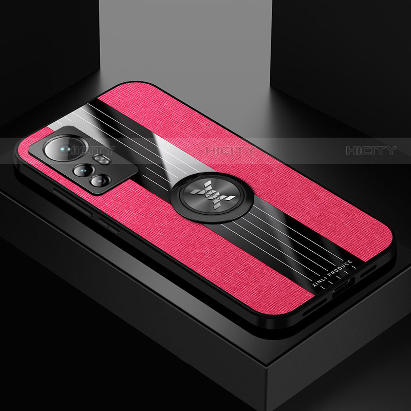Custodia Silicone Ultra Sottile Morbida Cover con Magnetico Anello Supporto A07 per Xiaomi Mi 12S Pro 5G Rosso