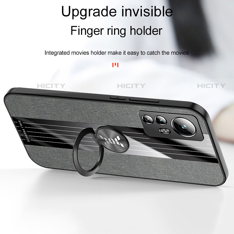 Custodia Silicone Ultra Sottile Morbida Cover con Magnetico Anello Supporto A08 per Xiaomi Mi 12S Pro 5G