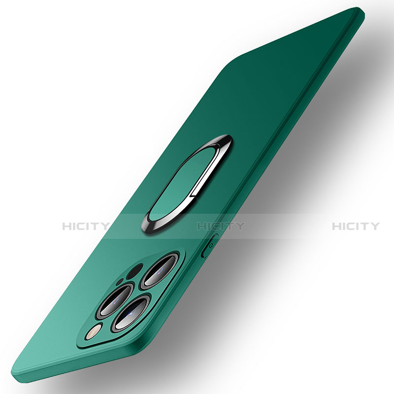 Custodia Silicone Ultra Sottile Morbida Cover con Magnetico Anello Supporto A09 per Apple iPhone 15 Pro Max