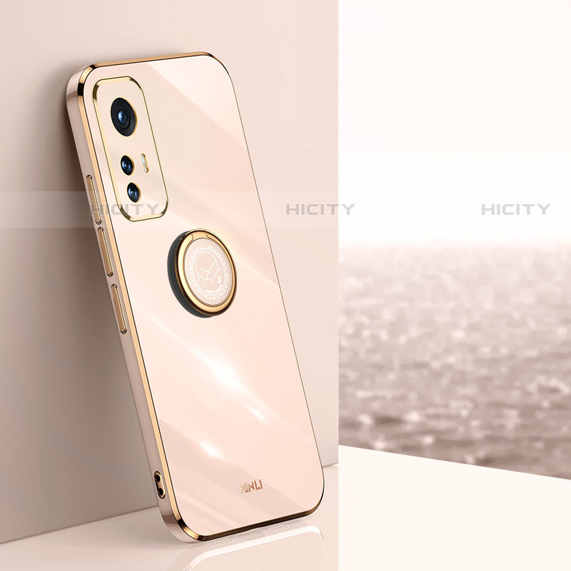 Custodia Silicone Ultra Sottile Morbida Cover con Magnetico Anello Supporto A10 per Xiaomi Mi 12S 5G Oro