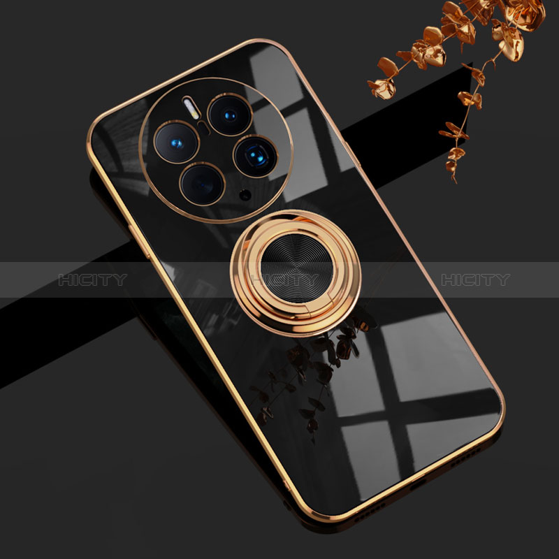 Custodia Silicone Ultra Sottile Morbida Cover con Magnetico Anello Supporto AN1 per Huawei Mate 50 Pro