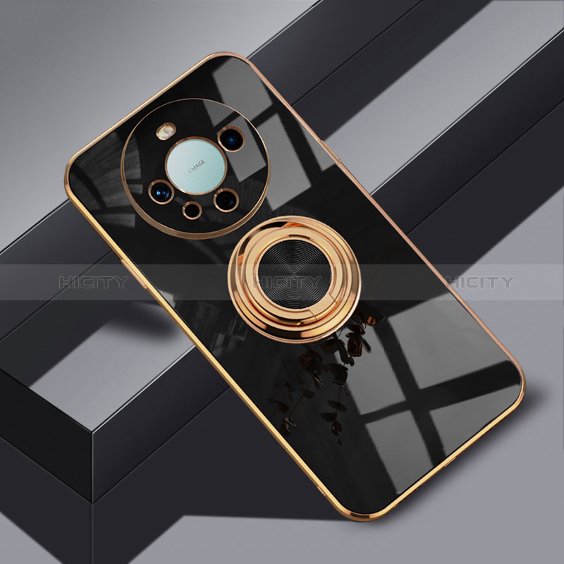 Custodia Silicone Ultra Sottile Morbida Cover con Magnetico Anello Supporto AN1 per Huawei Mate 60 Pro