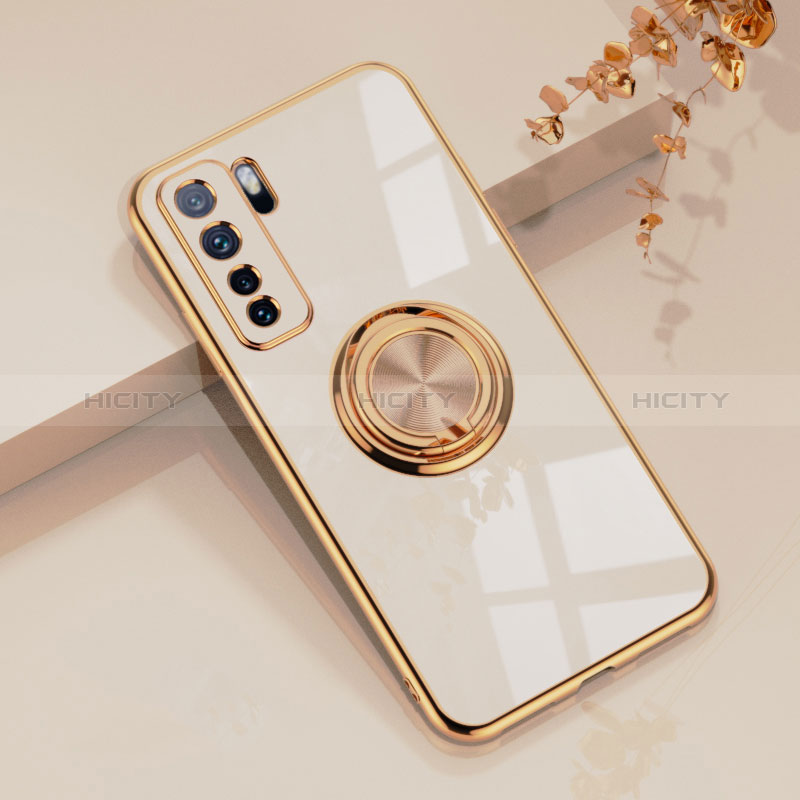 Custodia Silicone Ultra Sottile Morbida Cover con Magnetico Anello Supporto AN1 per Huawei Nova 7 SE 5G