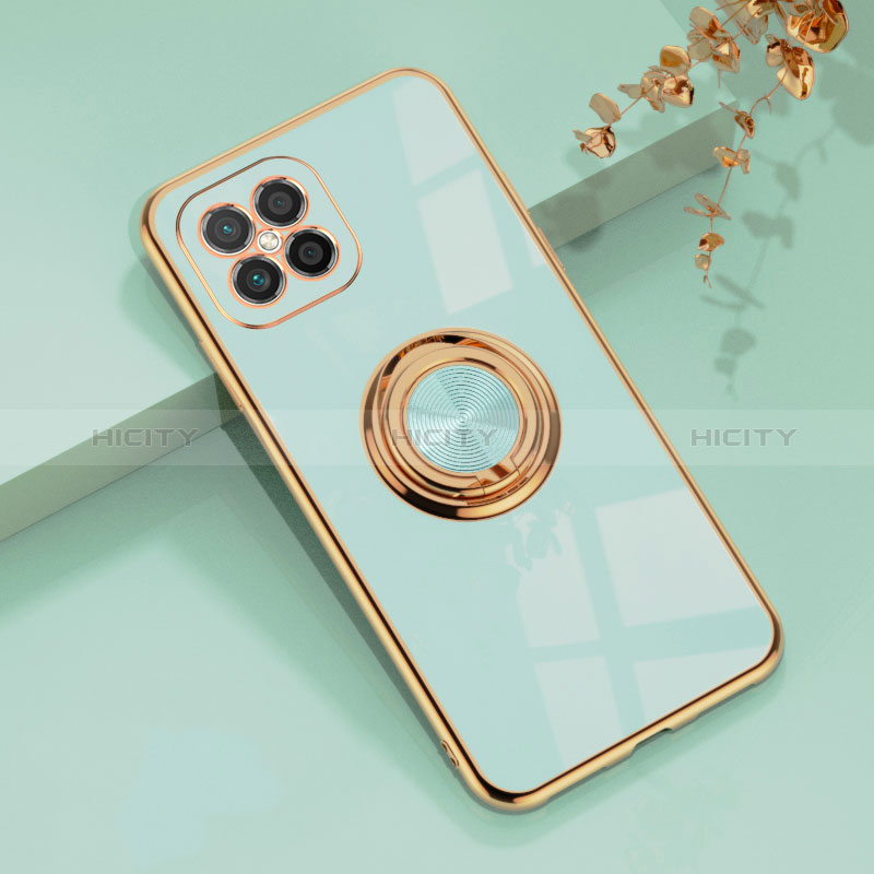 Custodia Silicone Ultra Sottile Morbida Cover con Magnetico Anello Supporto AN1 per Huawei Nova 8 SE 4G