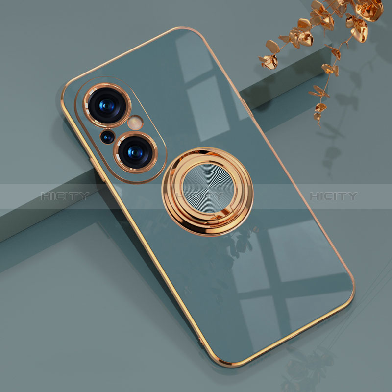 Custodia Silicone Ultra Sottile Morbida Cover con Magnetico Anello Supporto AN1 per Huawei Nova 9 SE