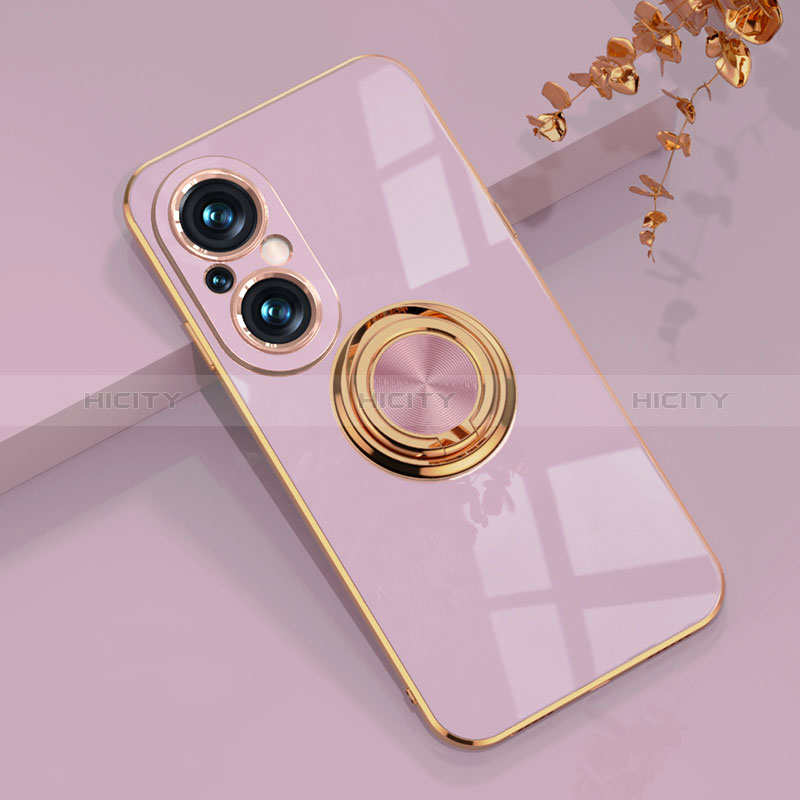 Custodia Silicone Ultra Sottile Morbida Cover con Magnetico Anello Supporto AN1 per Huawei Nova 9 SE Lavanda