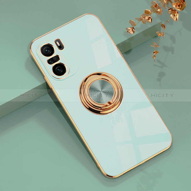 Custodia Silicone Ultra Sottile Morbida Cover con Magnetico Anello Supporto AN1 per Xiaomi Mi 11i 5G