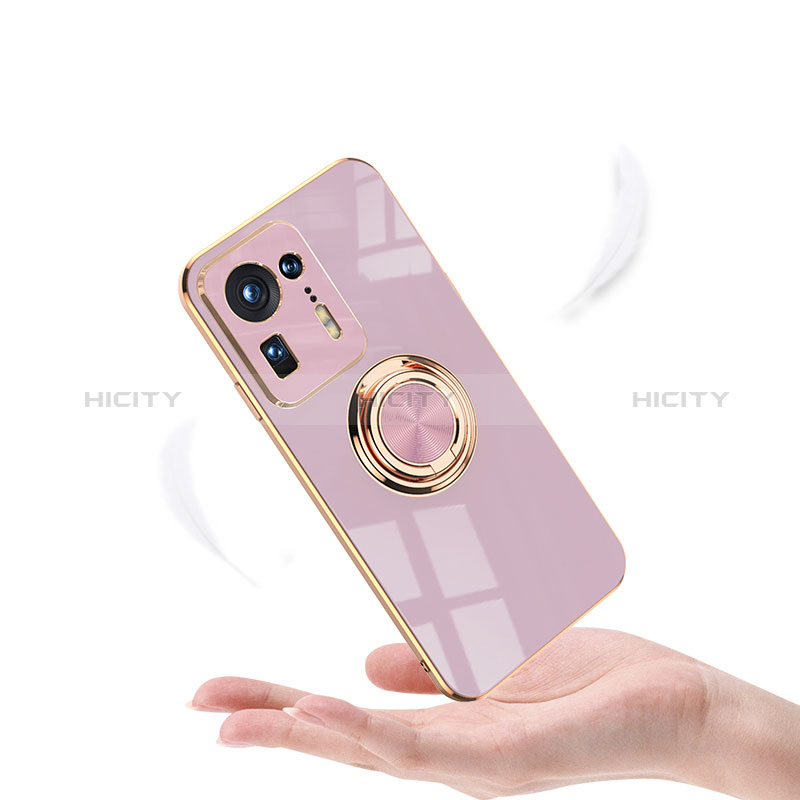 Custodia Silicone Ultra Sottile Morbida Cover con Magnetico Anello Supporto AN1 per Xiaomi Mi Mix 4 5G