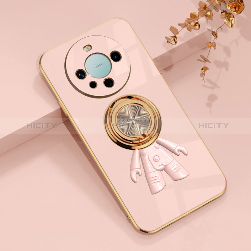 Custodia Silicone Ultra Sottile Morbida Cover con Magnetico Anello Supporto AN2 per Huawei Mate 60 Pro