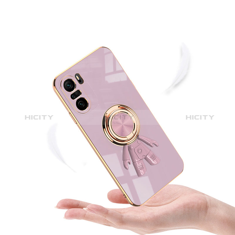 Custodia Silicone Ultra Sottile Morbida Cover con Magnetico Anello Supporto AN2 per Xiaomi Mi 11i 5G