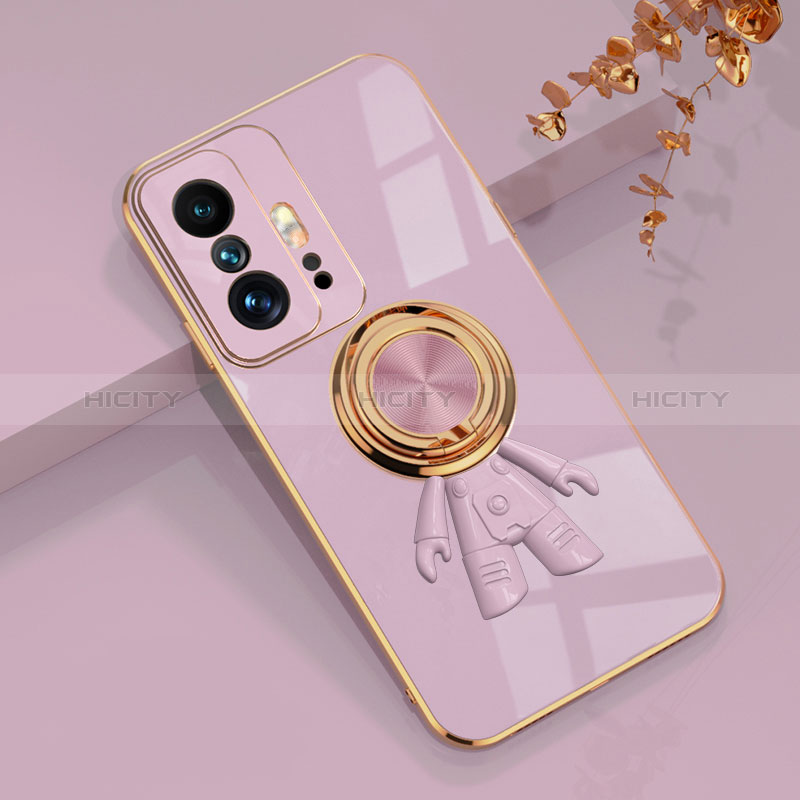 Custodia Silicone Ultra Sottile Morbida Cover con Magnetico Anello Supporto AN2 per Xiaomi Mi 11T 5G