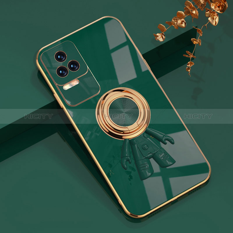 Custodia Silicone Ultra Sottile Morbida Cover con Magnetico Anello Supporto AN2 per Xiaomi Poco F4 5G Verde