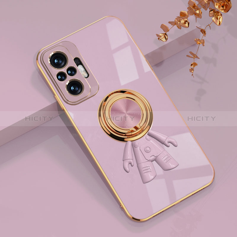 Custodia Silicone Ultra Sottile Morbida Cover con Magnetico Anello Supporto AN2 per Xiaomi Redmi Note 10 Pro Max