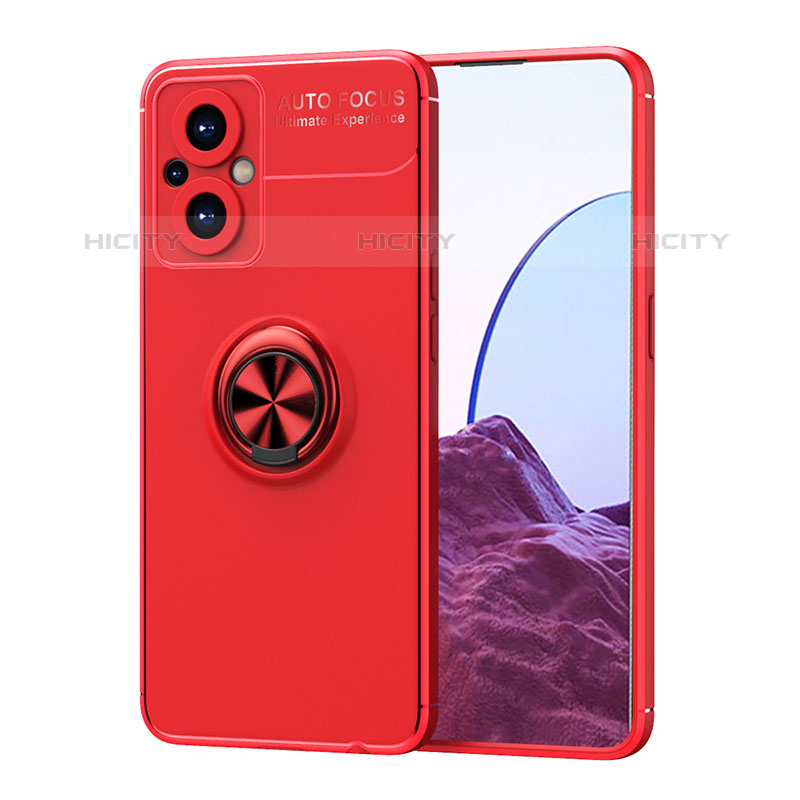 Custodia Silicone Ultra Sottile Morbida Cover con Magnetico Anello Supporto JM1 per OnePlus Nord N20 5G Rosso