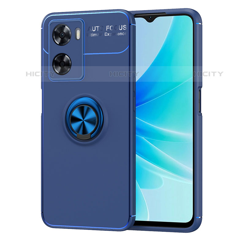 Custodia Silicone Ultra Sottile Morbida Cover con Magnetico Anello Supporto JM1 per OnePlus Nord N20 SE Blu