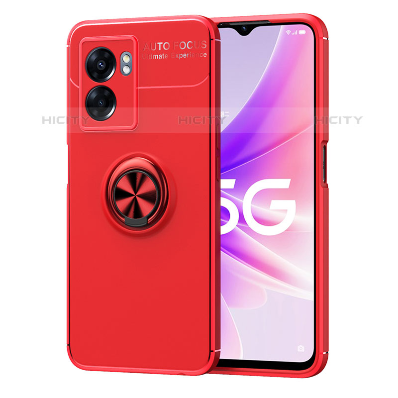 Custodia Silicone Ultra Sottile Morbida Cover con Magnetico Anello Supporto JM1 per OnePlus Nord N300 5G Rosso