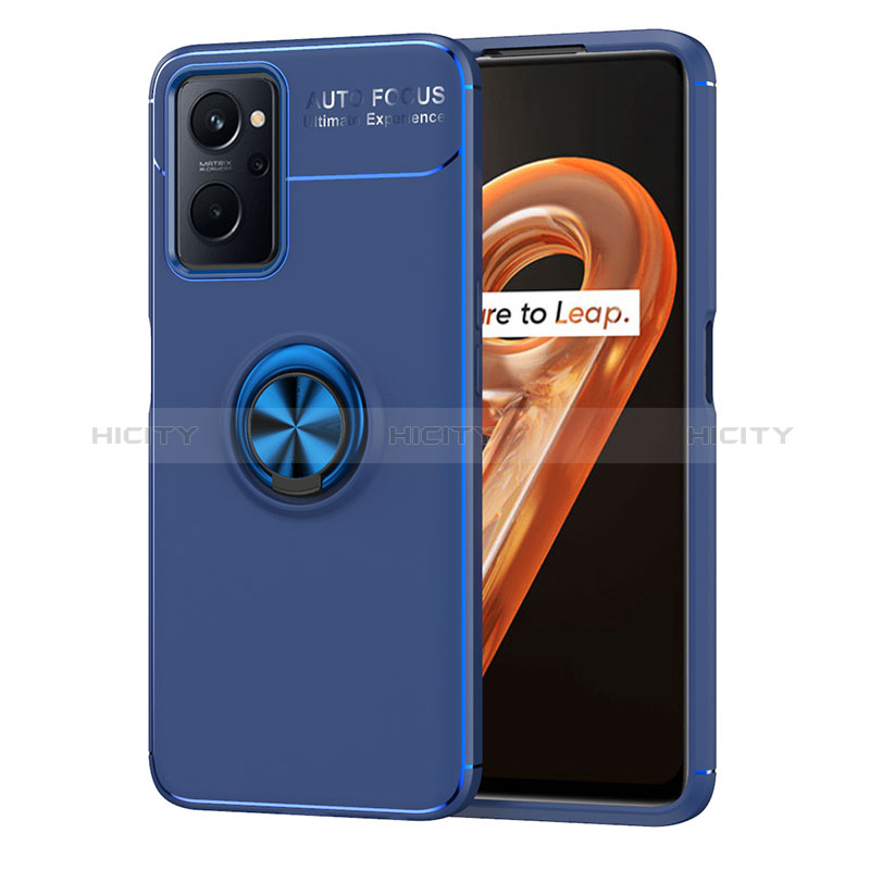 Custodia Silicone Ultra Sottile Morbida Cover con Magnetico Anello Supporto JM1 per Oppo A96 4G Blu