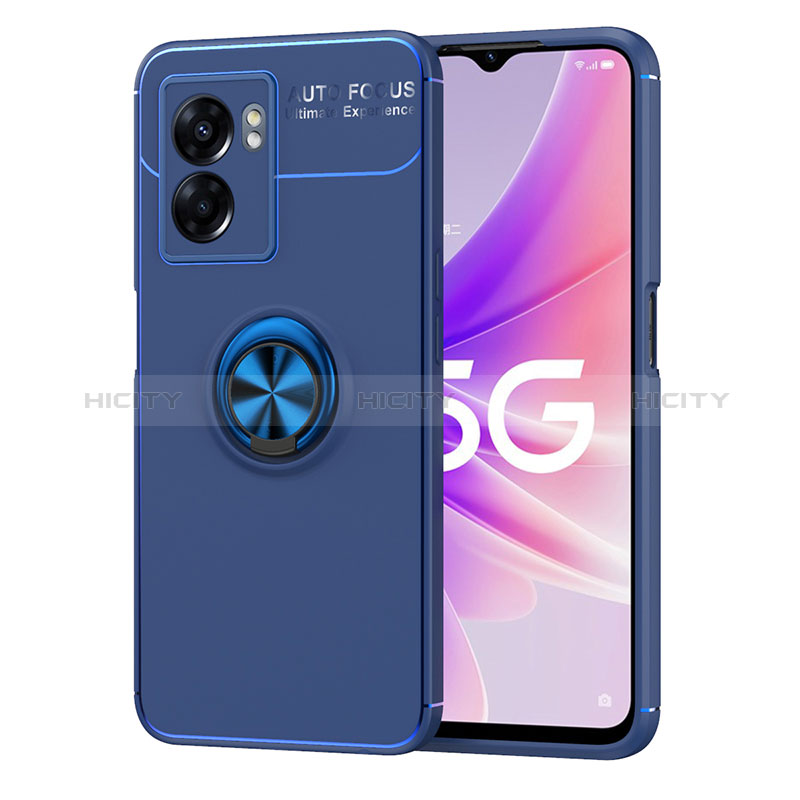 Custodia Silicone Ultra Sottile Morbida Cover con Magnetico Anello Supporto JM1 per Realme Q5i 5G