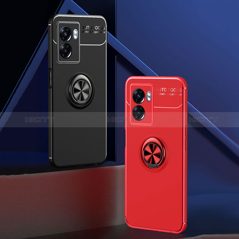 Custodia Silicone Ultra Sottile Morbida Cover con Magnetico Anello Supporto JM1 per Realme Q5i 5G