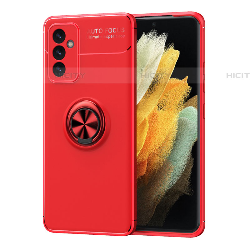 Custodia Silicone Ultra Sottile Morbida Cover con Magnetico Anello Supporto JM1 per Samsung Galaxy A05s Rosso