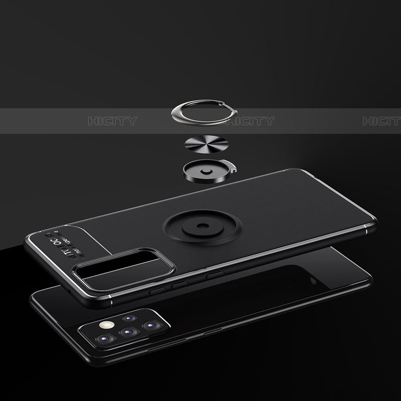Custodia Silicone Ultra Sottile Morbida Cover con Magnetico Anello Supporto JM1 per Samsung Galaxy A52 4G
