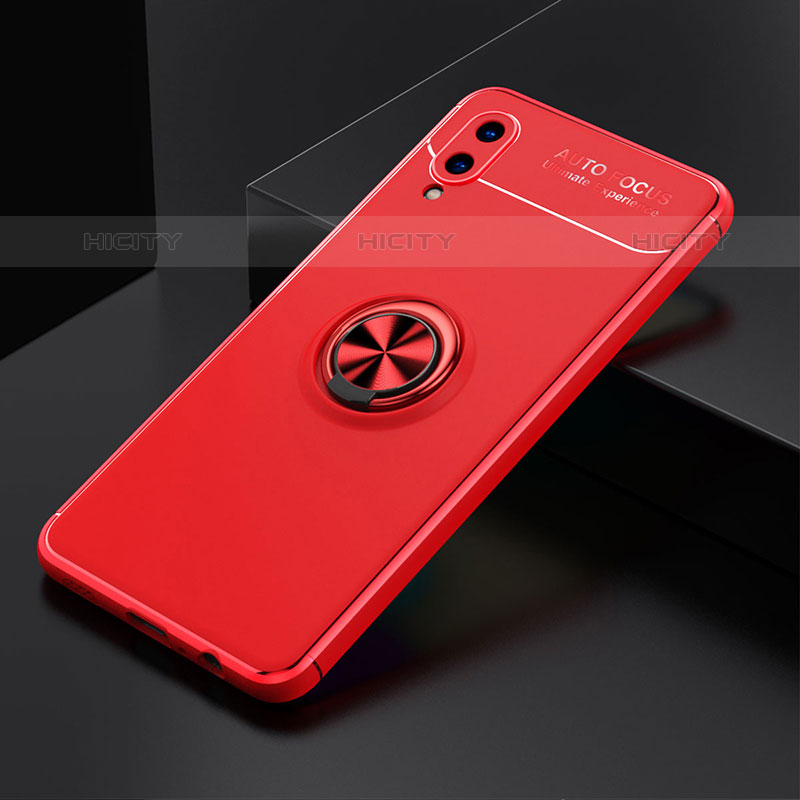 Custodia Silicone Ultra Sottile Morbida Cover con Magnetico Anello Supporto JM1 per Samsung Galaxy M02 Rosso