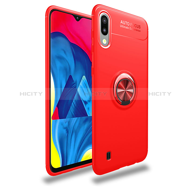 Custodia Silicone Ultra Sottile Morbida Cover con Magnetico Anello Supporto JM1 per Samsung Galaxy M10 Rosso