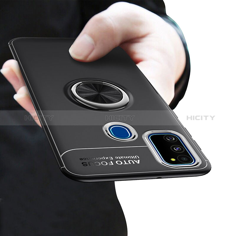Custodia Silicone Ultra Sottile Morbida Cover con Magnetico Anello Supporto JM1 per Samsung Galaxy M21