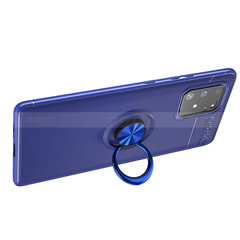 Custodia Silicone Ultra Sottile Morbida Cover con Magnetico Anello Supporto JM1 per Samsung Galaxy S10 Lite