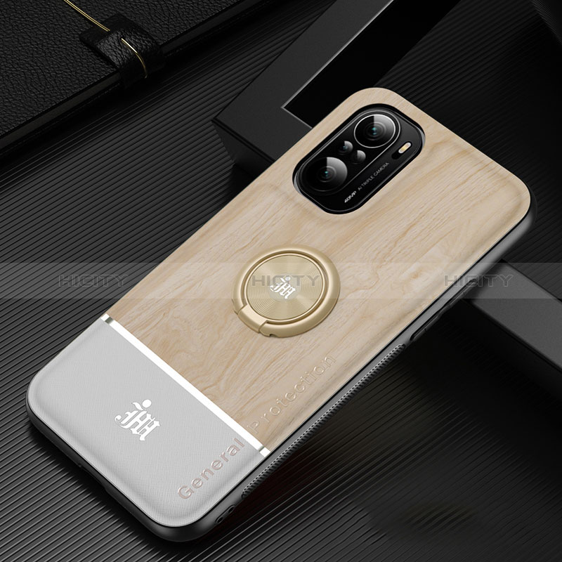 Custodia Silicone Ultra Sottile Morbida Cover con Magnetico Anello Supporto JM1 per Xiaomi Mi 11X 5G Oro