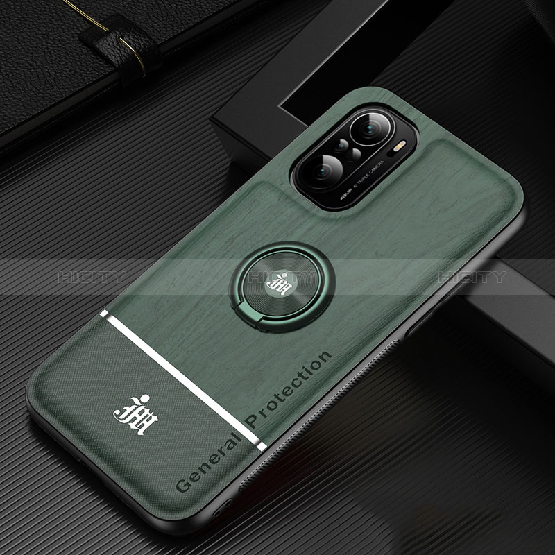 Custodia Silicone Ultra Sottile Morbida Cover con Magnetico Anello Supporto JM1 per Xiaomi Mi 11X 5G Verde