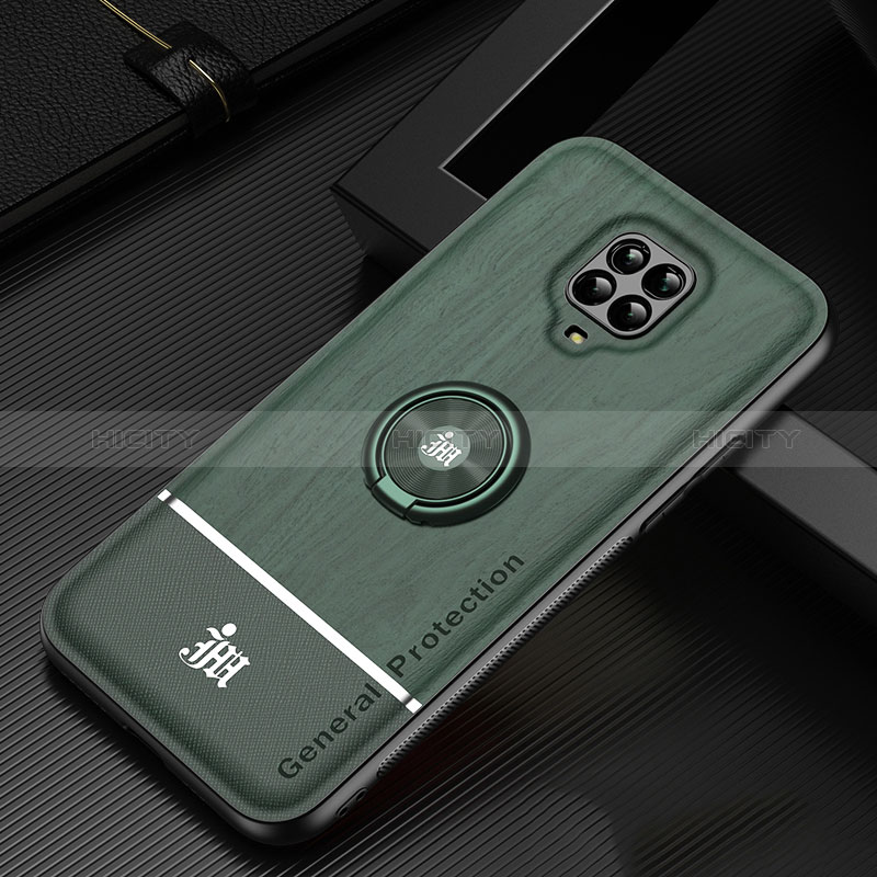 Custodia Silicone Ultra Sottile Morbida Cover con Magnetico Anello Supporto JM1 per Xiaomi Redmi Note 9 Pro Verde