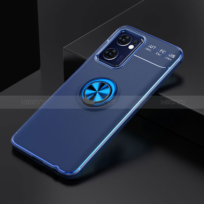 Custodia Silicone Ultra Sottile Morbida Cover con Magnetico Anello Supporto JM2 per OnePlus Nord CE 2 5G Blu