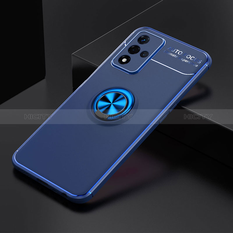 Custodia Silicone Ultra Sottile Morbida Cover con Magnetico Anello Supporto JM2 per Oppo A93s 5G Blu