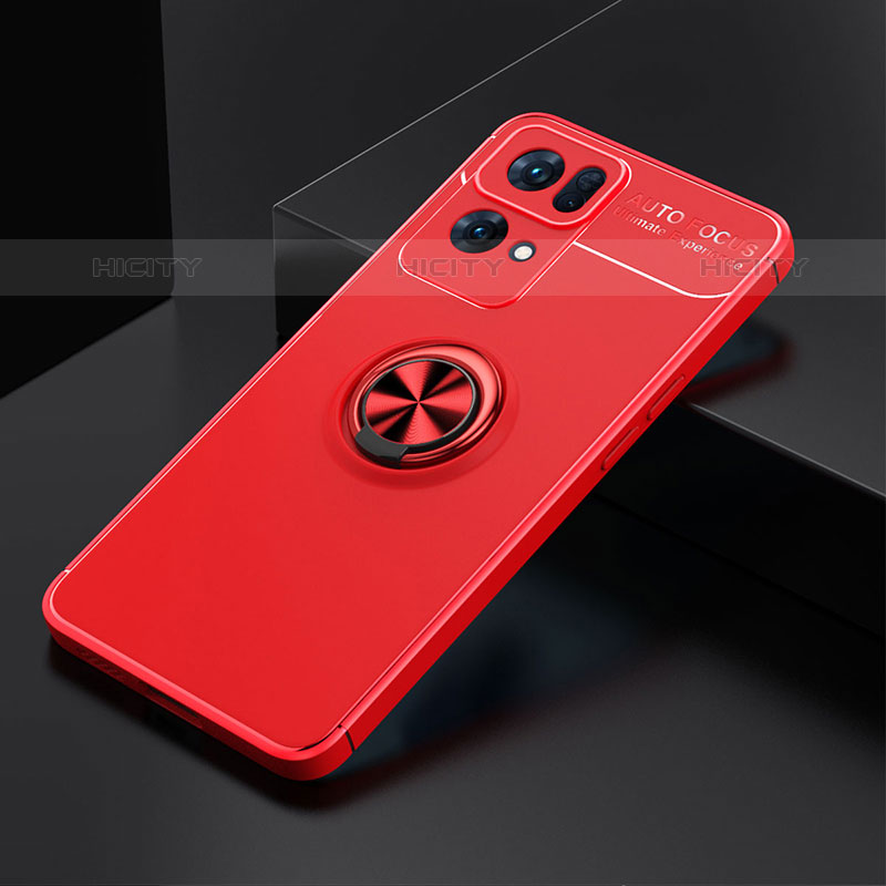 Custodia Silicone Ultra Sottile Morbida Cover con Magnetico Anello Supporto JM2 per Oppo Reno7 Pro 5G