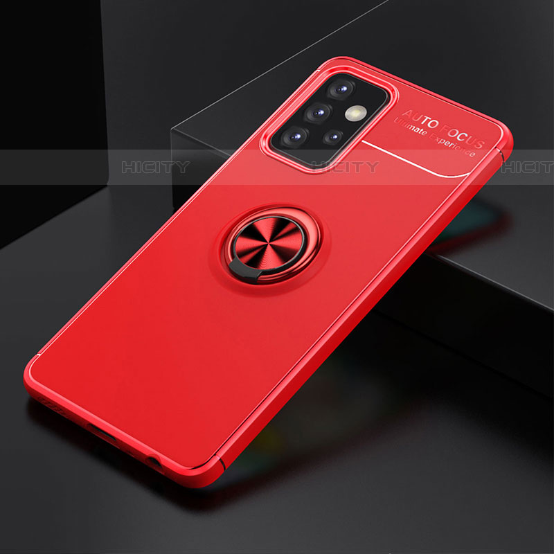 Custodia Silicone Ultra Sottile Morbida Cover con Magnetico Anello Supporto JM2 per Samsung Galaxy A52 4G Rosso