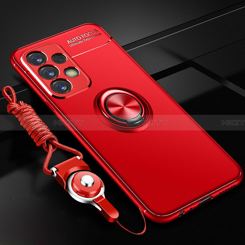 Custodia Silicone Ultra Sottile Morbida Cover con Magnetico Anello Supporto JM3 per Samsung Galaxy A32 4G Rosso